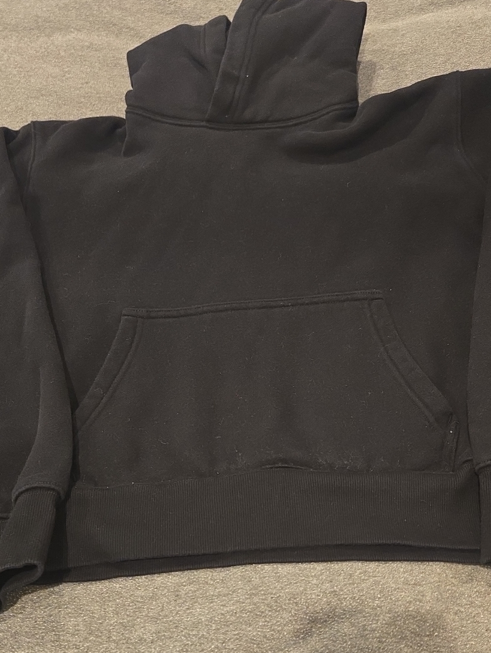 Aritzia Black Cropped Hoodie Sweatshirt